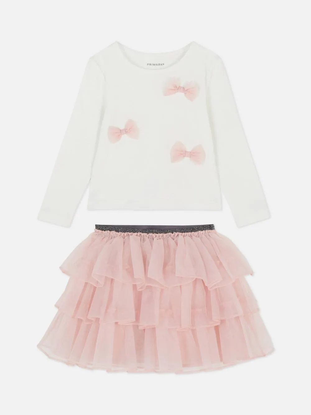 1,5–8 ans | Ensemble t-shirt à nœud et jupe tutu