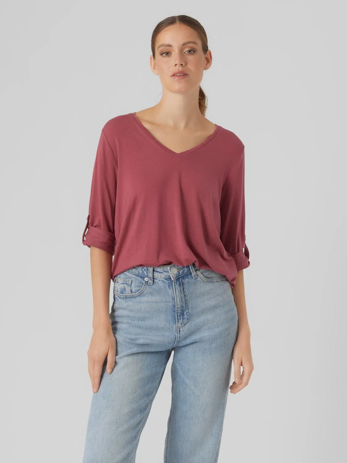 Regular fit V-Hals Normale mouwen Top