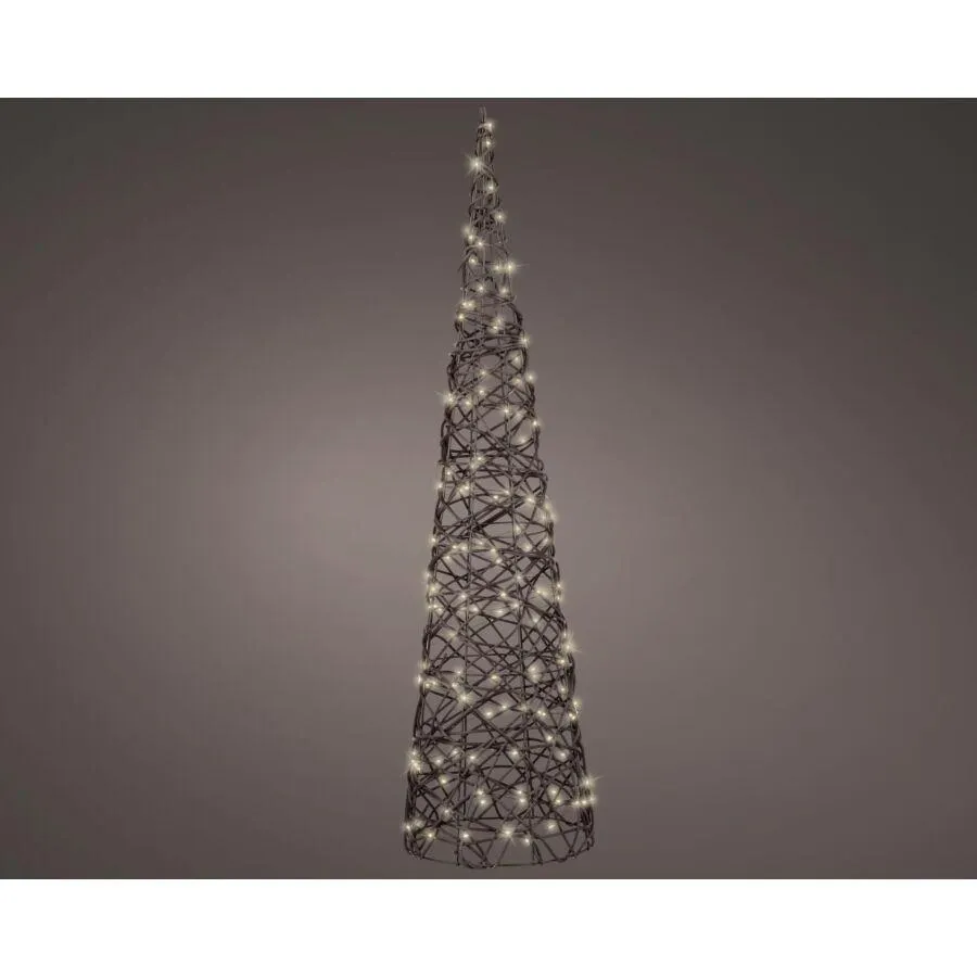 Lumineo LED Kegel Buitenverlichting Wicker Bruin