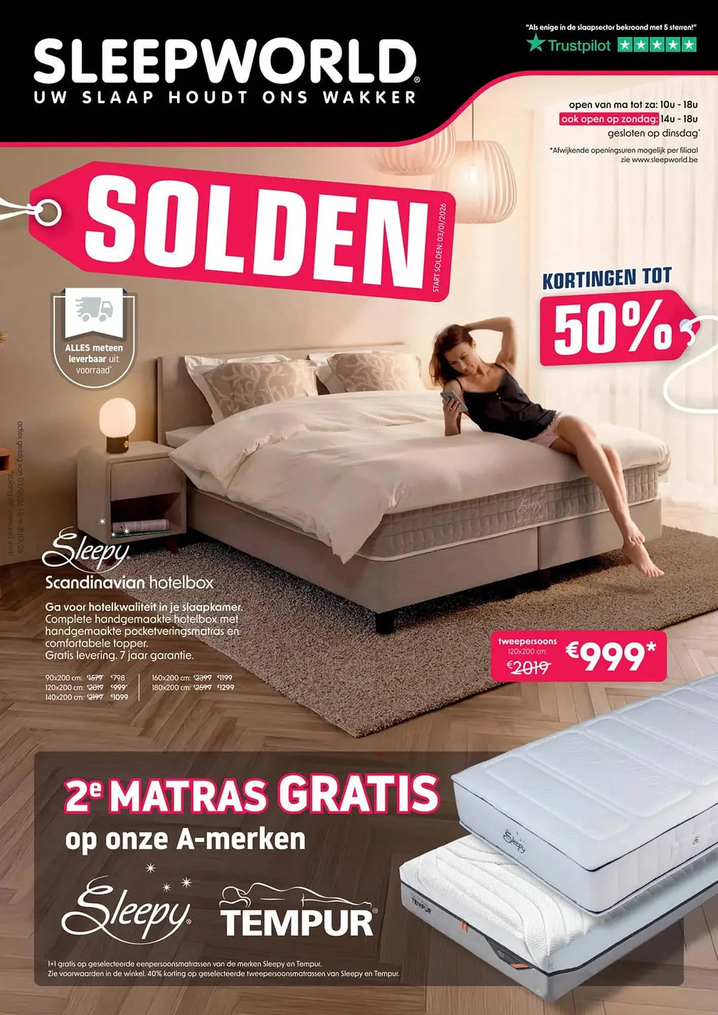 Sleepworld folder van 3 januari tot 31 januari 2026 - folder pagina 1