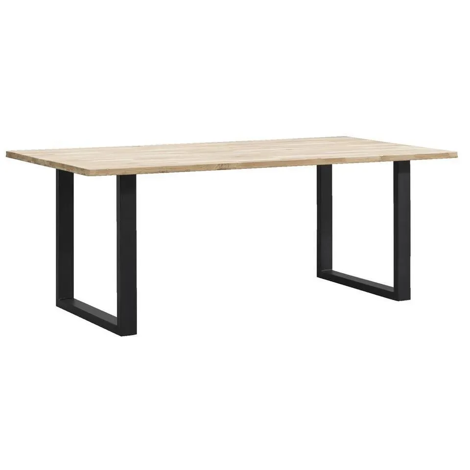 Eetkamertafel Tibor - bruin/zwart - 74x220x100 cm