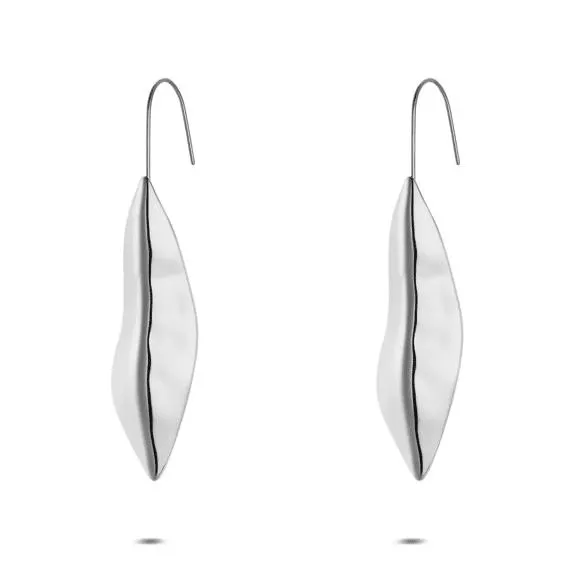 Oorbellen in edelstaal, bladvormig