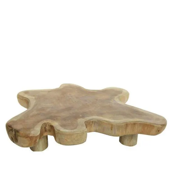 Teak Deco Plate Natural Dia50X11Cm