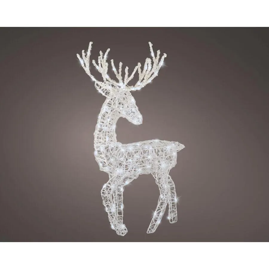 Lumineo LED Rendier Acryl Koel Wit Flonkerend Decoratie Buiten