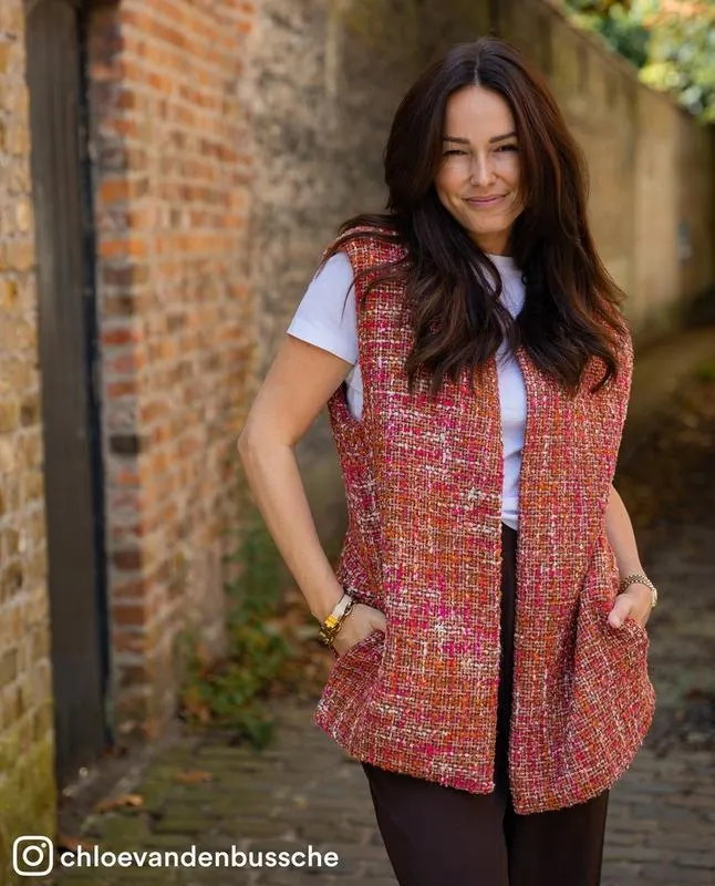 Mouwloos vest met structuur