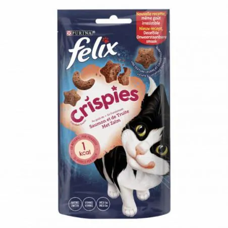 Felix Crispies Saumon Et Truite Snack Chat 45G