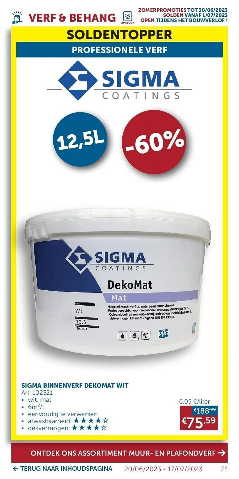 Zelfbouwmarkt folder van 20 juni tot 17 juli 2023 - folder pagina 73