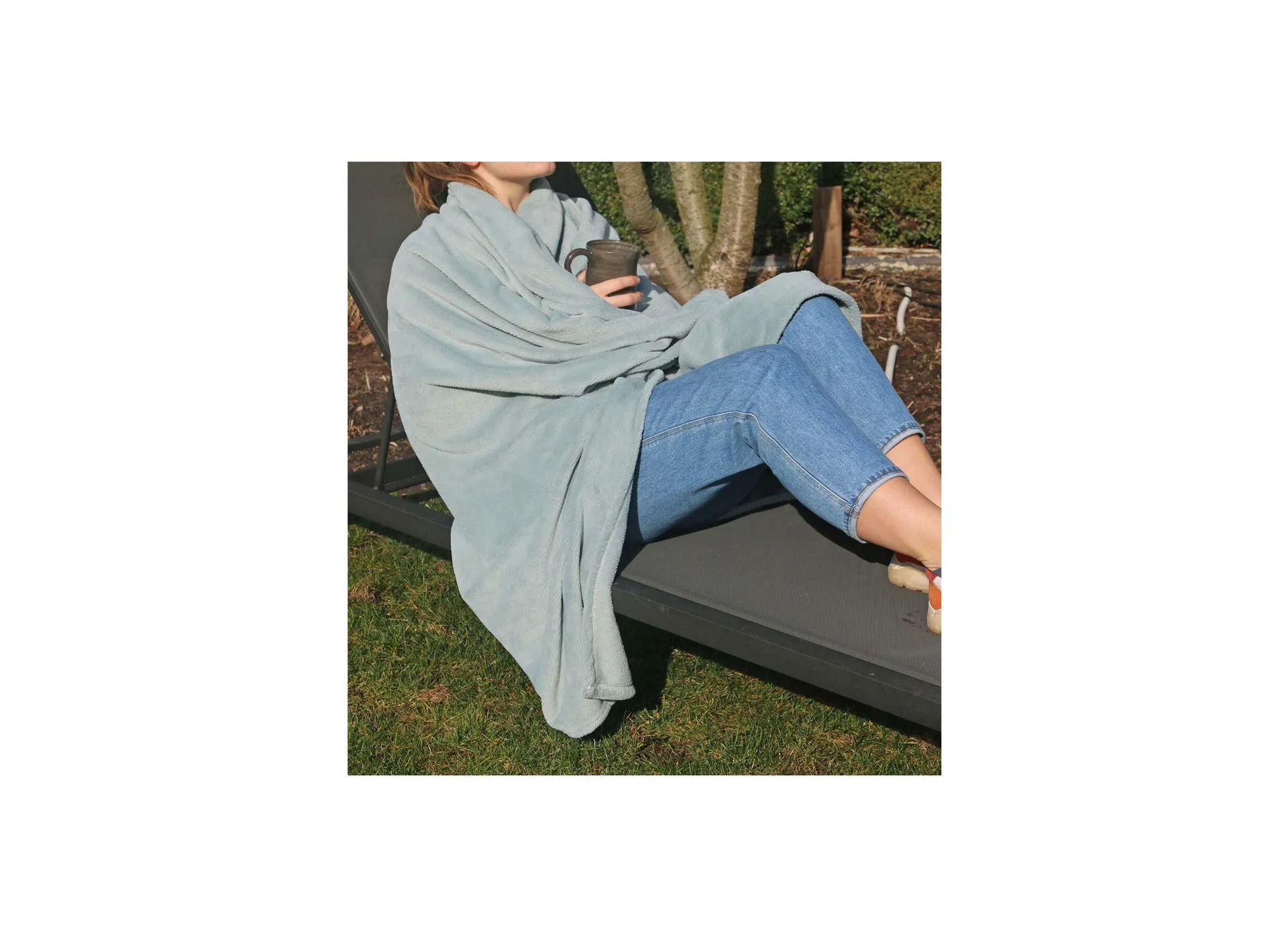 Plaid Antwerpen 150x200cm - microvezel - blauw & groen