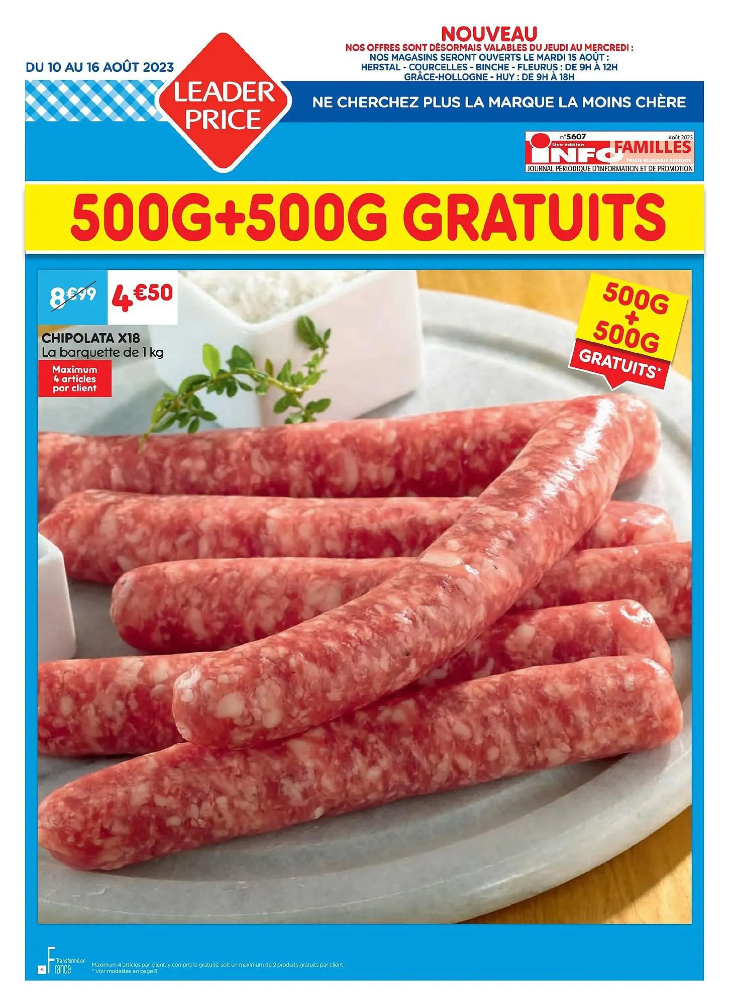 Leader Price folder van 10 augustus tot 16 augustus 2023 - folder pagina 1