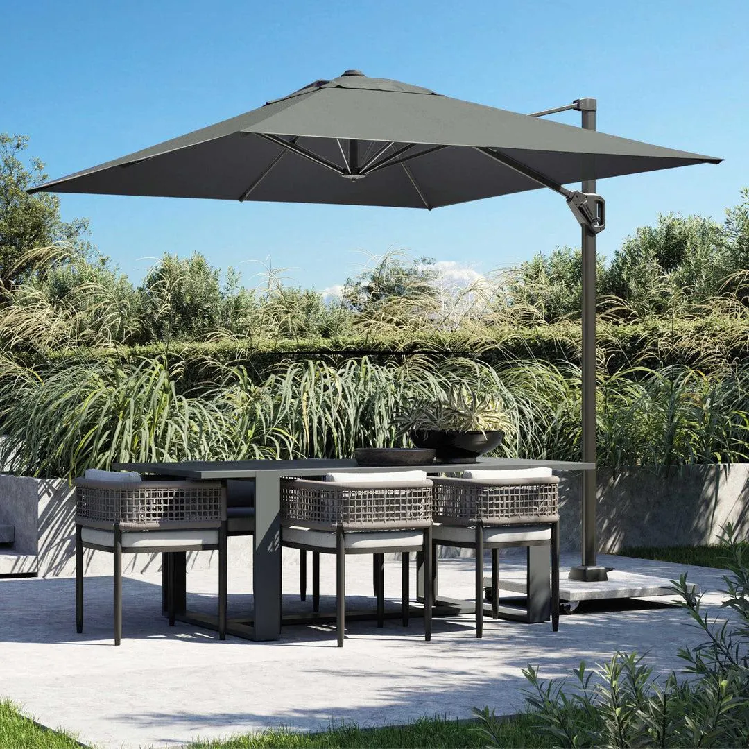 Voyager Zweefparasol 250x250 donker grijs Parasol+voet+cover