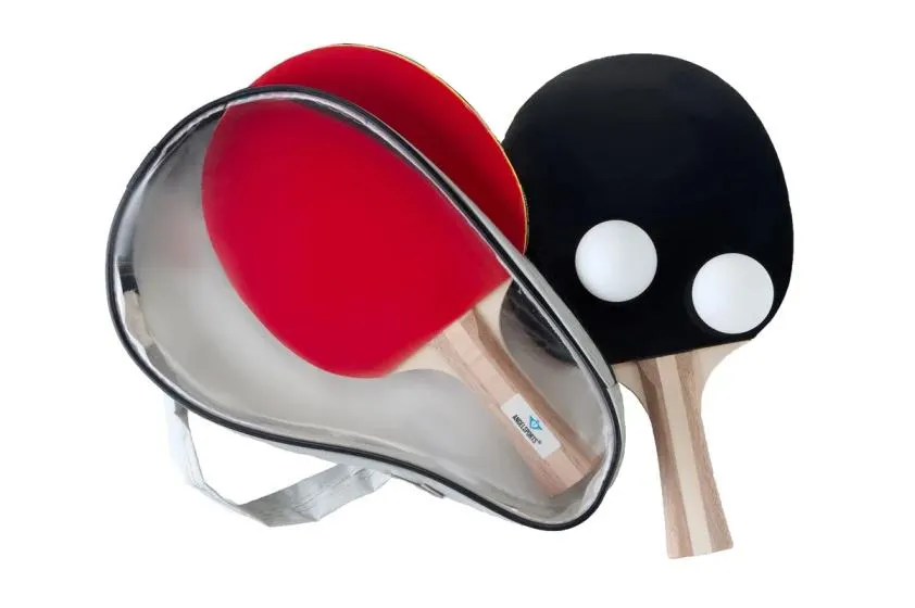 Engelhart T.T.C. set 3-ster bat met 2 ballen 40 mm rood/zwart