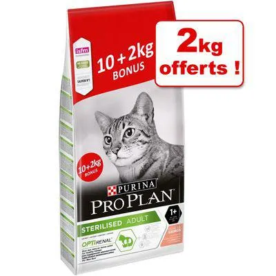 Croquettes PURINA PRO PLAN pour chat 10 kg + 2 kg offerts !