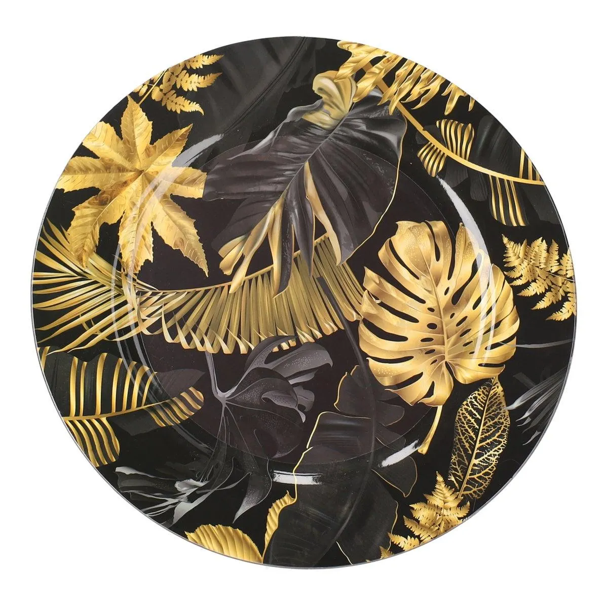 Onderbord 33 cm blad goud zwart