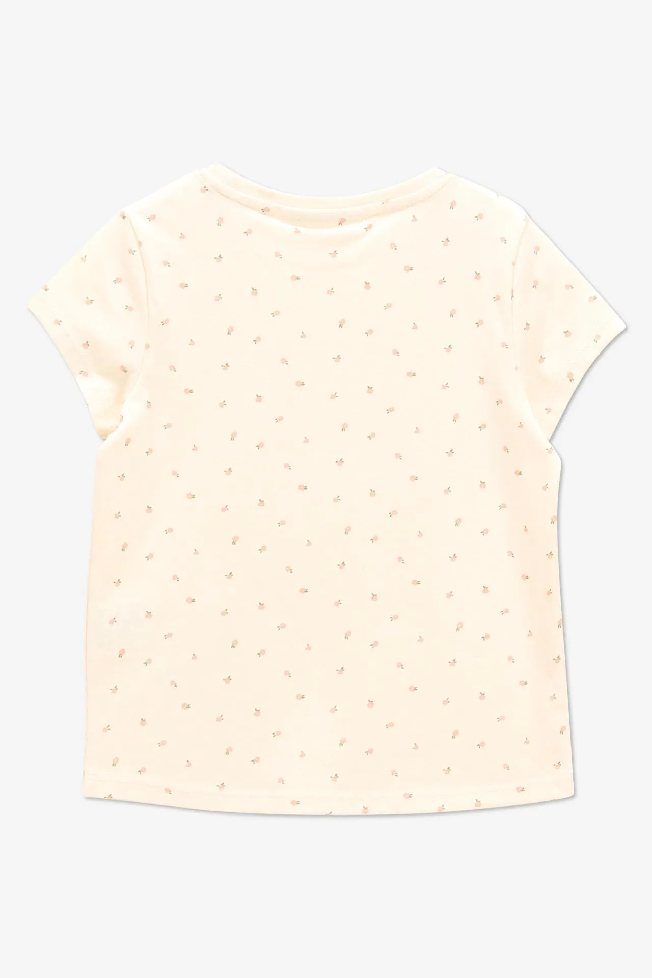 Ecru T-shirt met kleine bloemetjesprint
