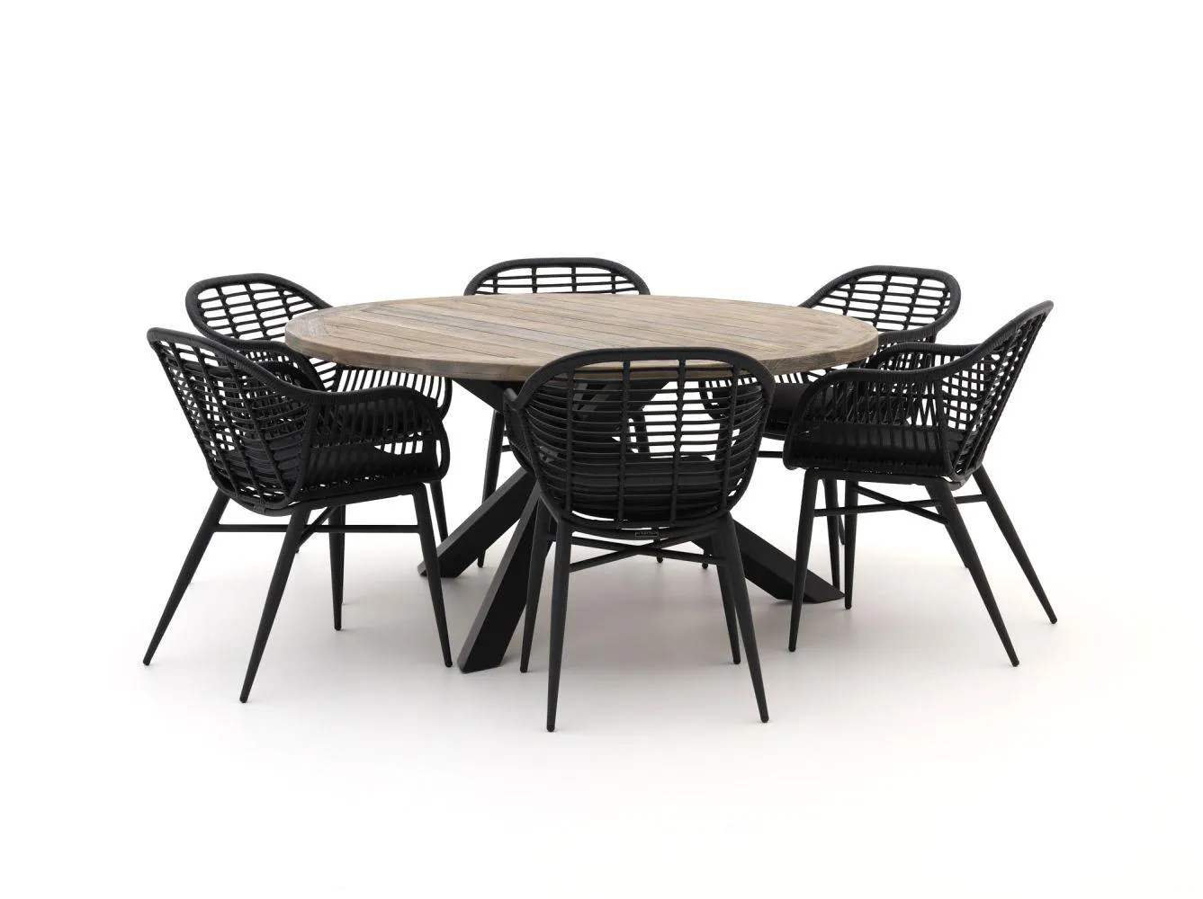 Intenso Azora/ROUGH-Y Ø150cm dining tuinset 7-delig