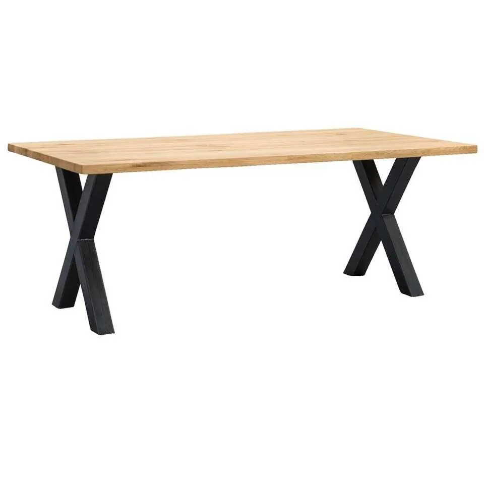 UMIX eettafel Houston X-poot - 75x200x100 cm - eiken/zwart