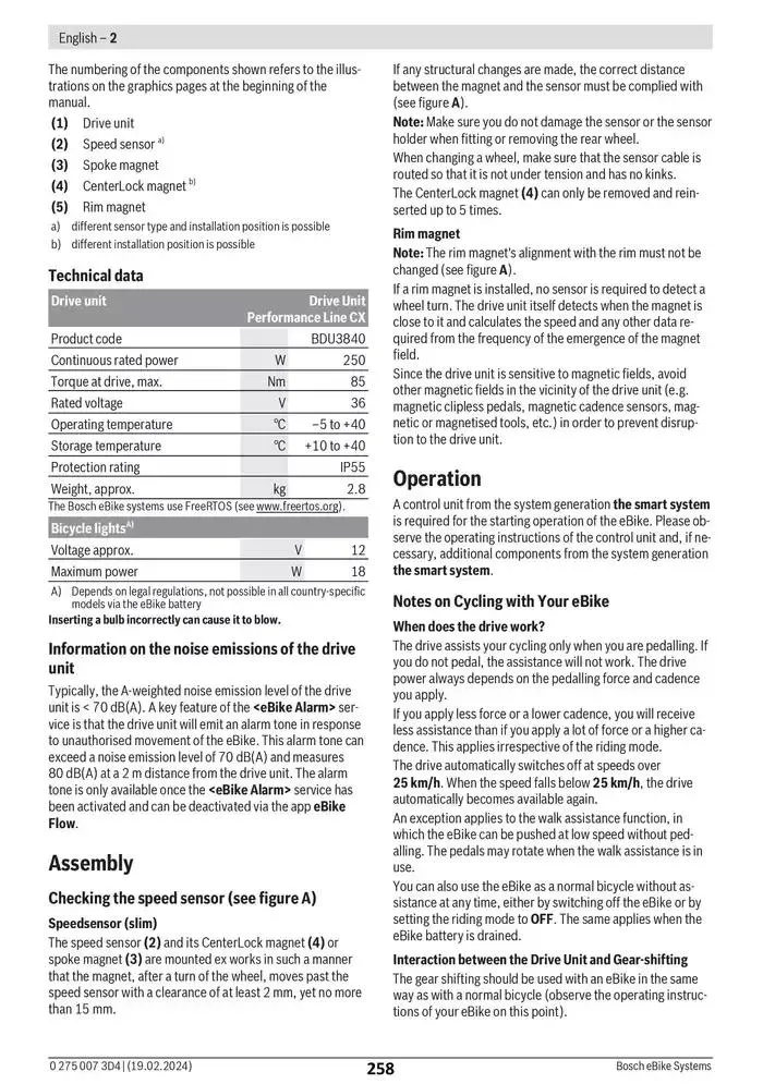 Electric Bike Manual van 12 februari tot 12 augustus 2025 - folder pagina 258