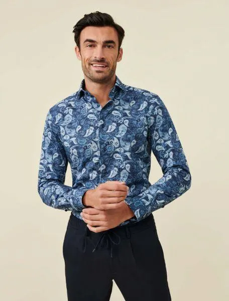 Tarenzio Overhemd Donkerblauw