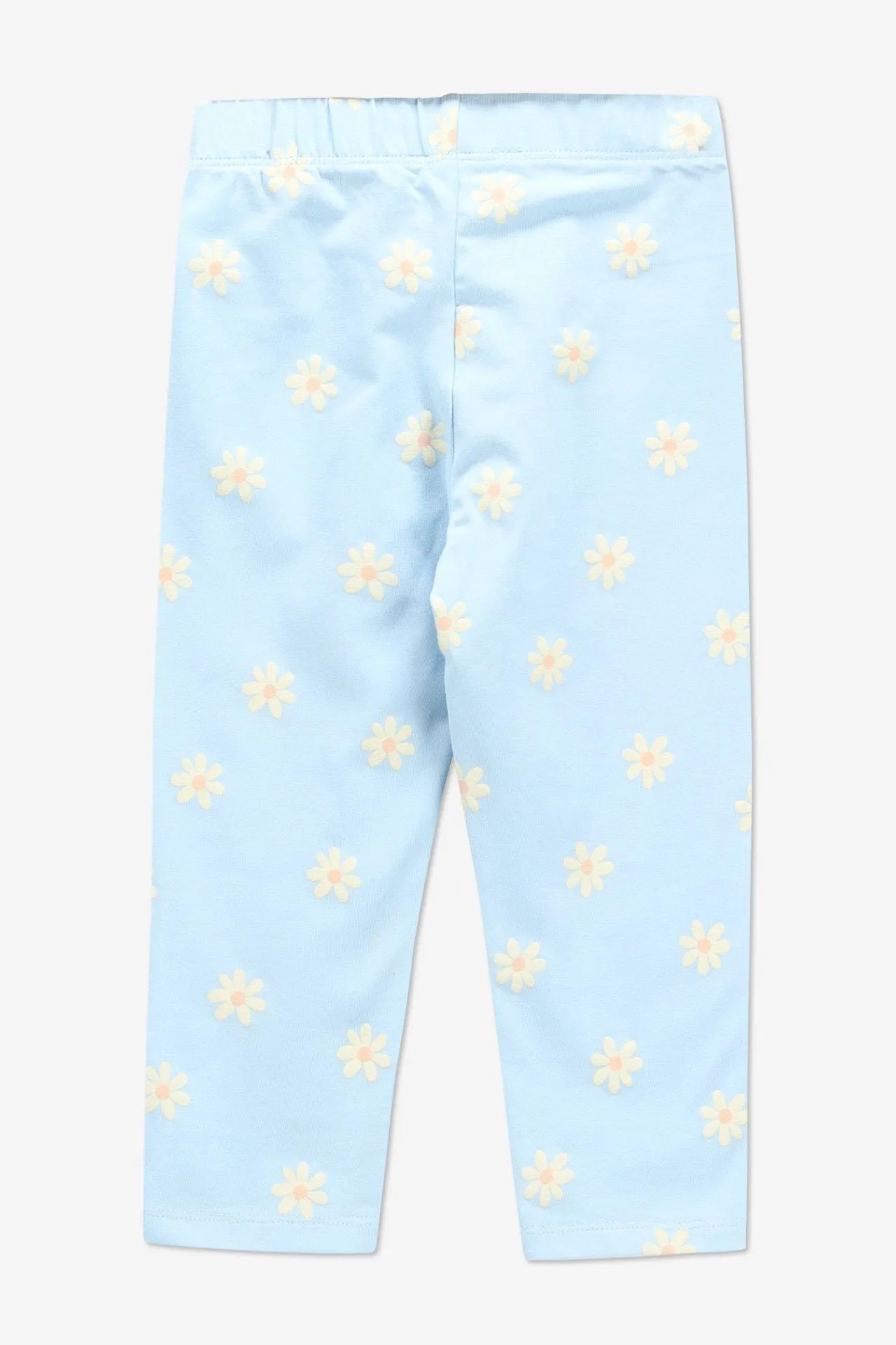 Lichtblauwe legging met bloemetjes