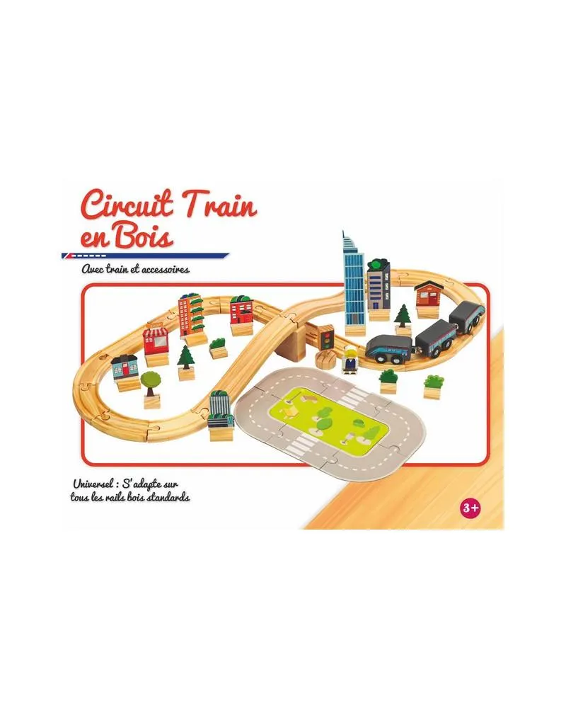 CIRCUIT TRAIN BOIS 60 PCES