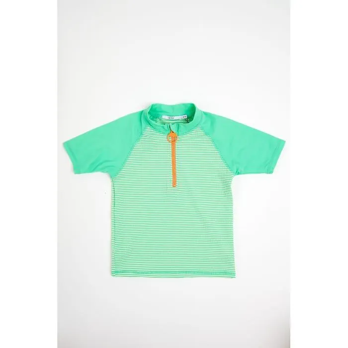 Kids UV shirt strepen seersucker rits