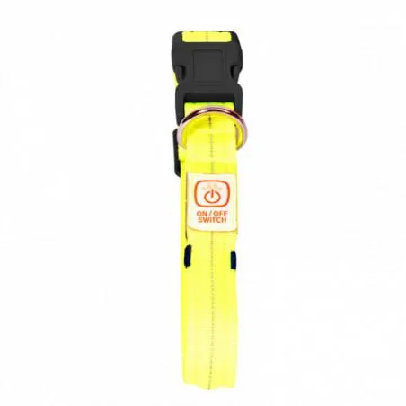 Duvo+ Collier Nylon Lumineux Usb 30-40Cm/2,5Cm Jaune Néon