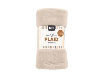 Tutti Coral fleece plaid 170x130 cm beige