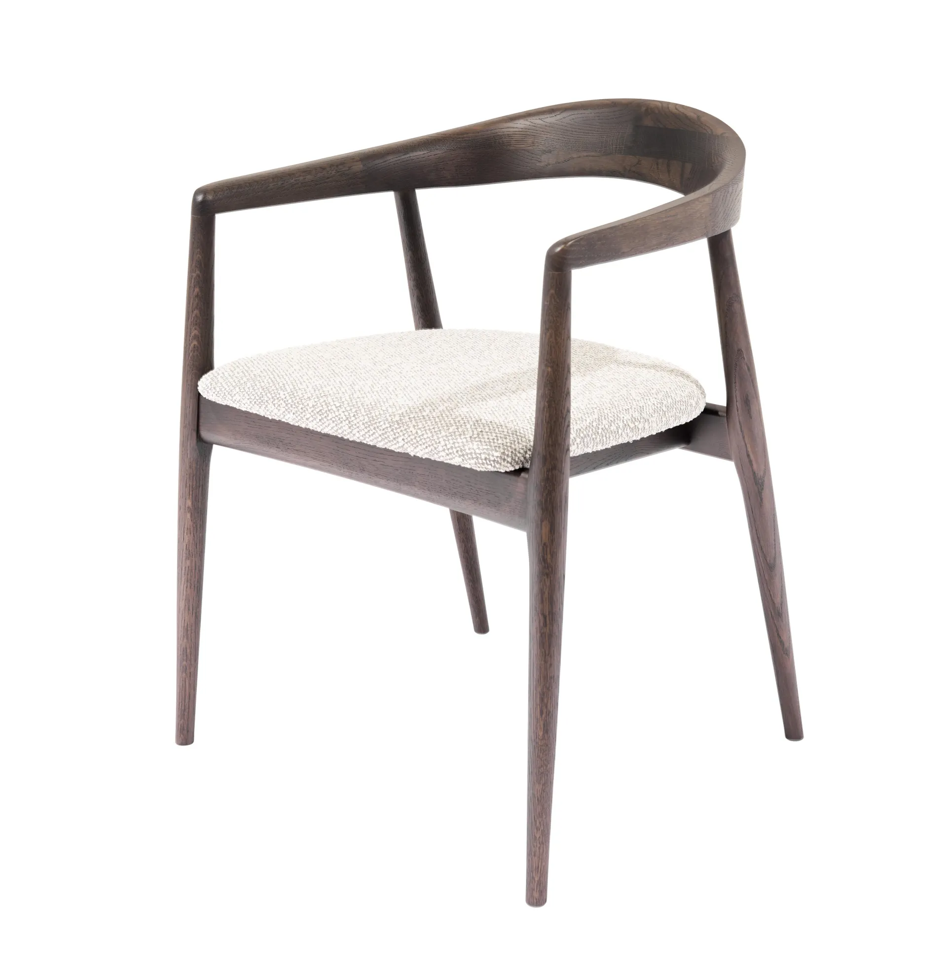 Armstoel eik - donkerbruin