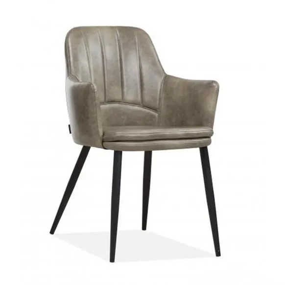 Kuipstoel in lederlook - lichtgrijs