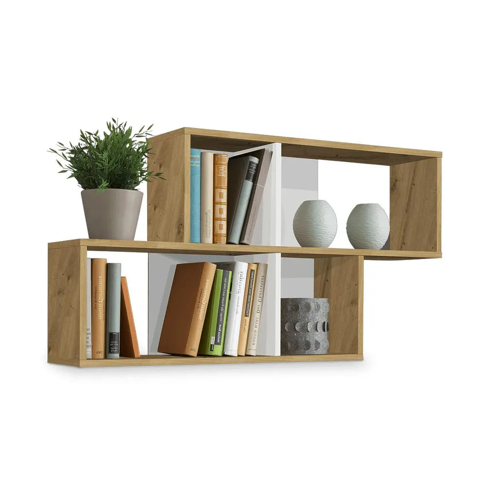 Boekenkast AKERBY Artisan Oak/White