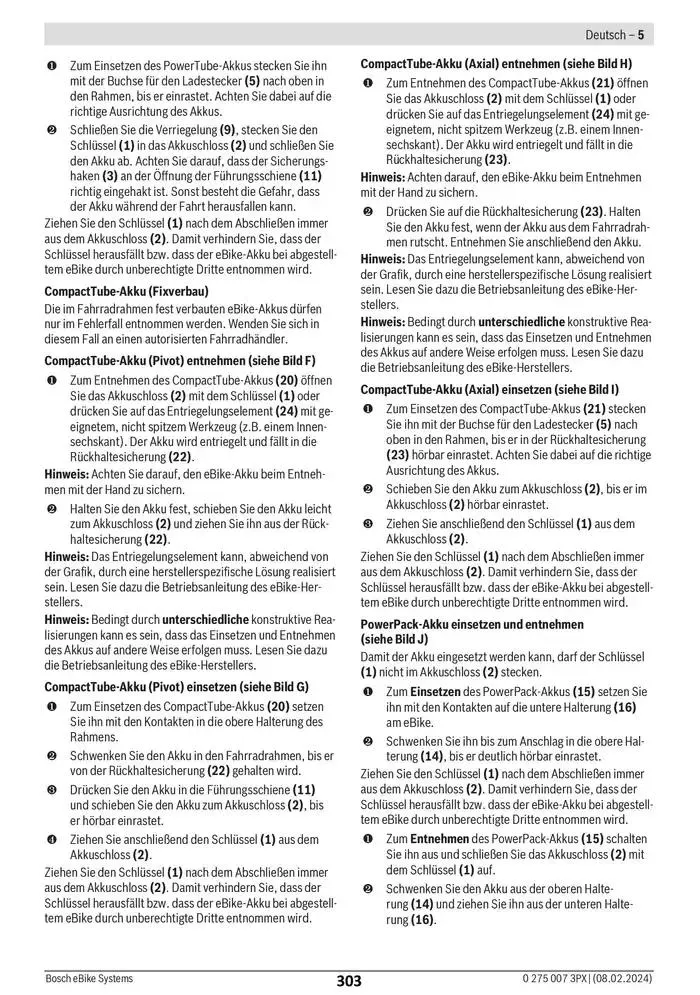 Electric Bike Manual van 12 februari tot 12 augustus 2025 - folder pagina 303