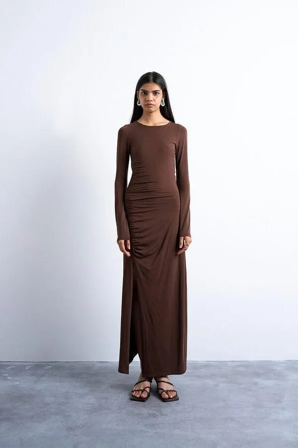 Vestido largo drapeado