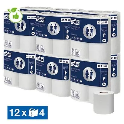 Toiletpapier Tork Advanced 2-laags, set van 48 rollen