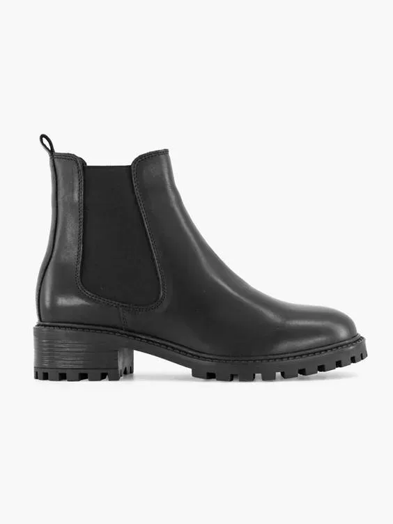 Zwarte leren chelsea boot