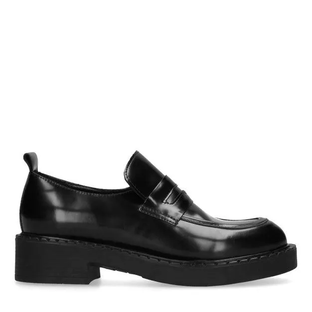 Zwarte leren loafers