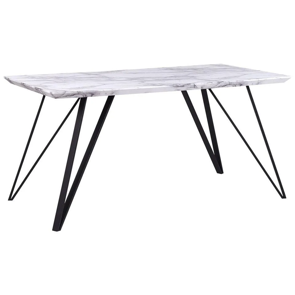 MOLDEN - Eettafel - Zwart/ Wit - 80 x 150 cm - MDF