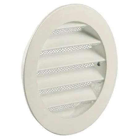 ALU BUITENROOSTER 434R Ø100 RAL 9010 WIT