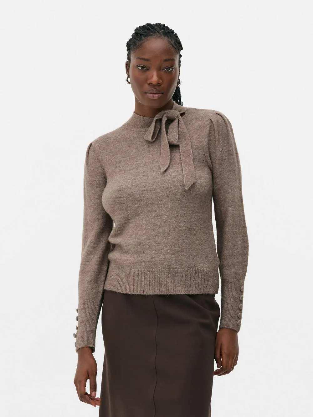 Pull en maille avec col à nouer