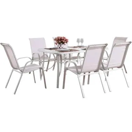 H&j - Salon De Jardin En Textilène -cordoba- - Phoenix - Ecru