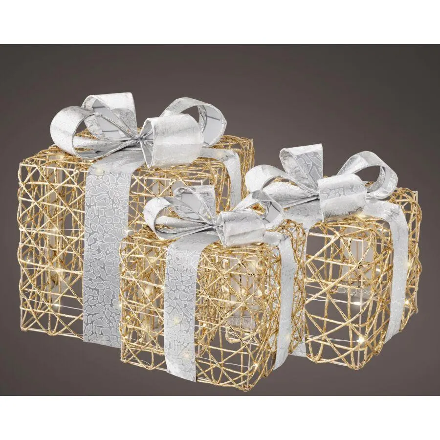 Lumineo Verlicht Object Giftbox Goud 25 cm