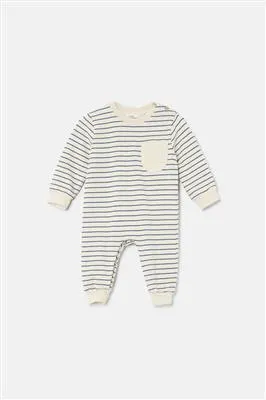 My Little Cozmo Jumpsuit Striped - blue-stone