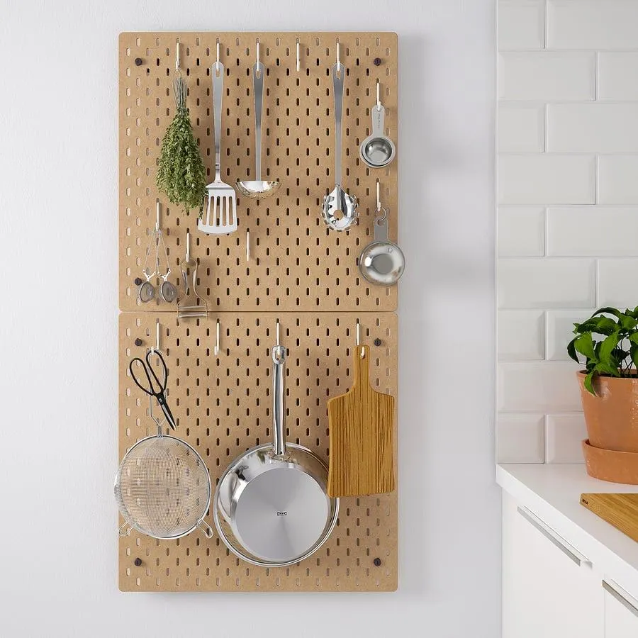SKÅDIS Pegboard combination, wood, 56x112 cm