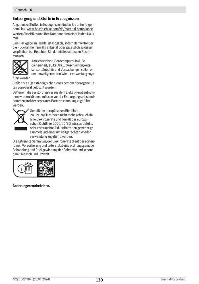 Electric Bike Manual van 12 februari tot 12 augustus 2025 - folder pagina 130