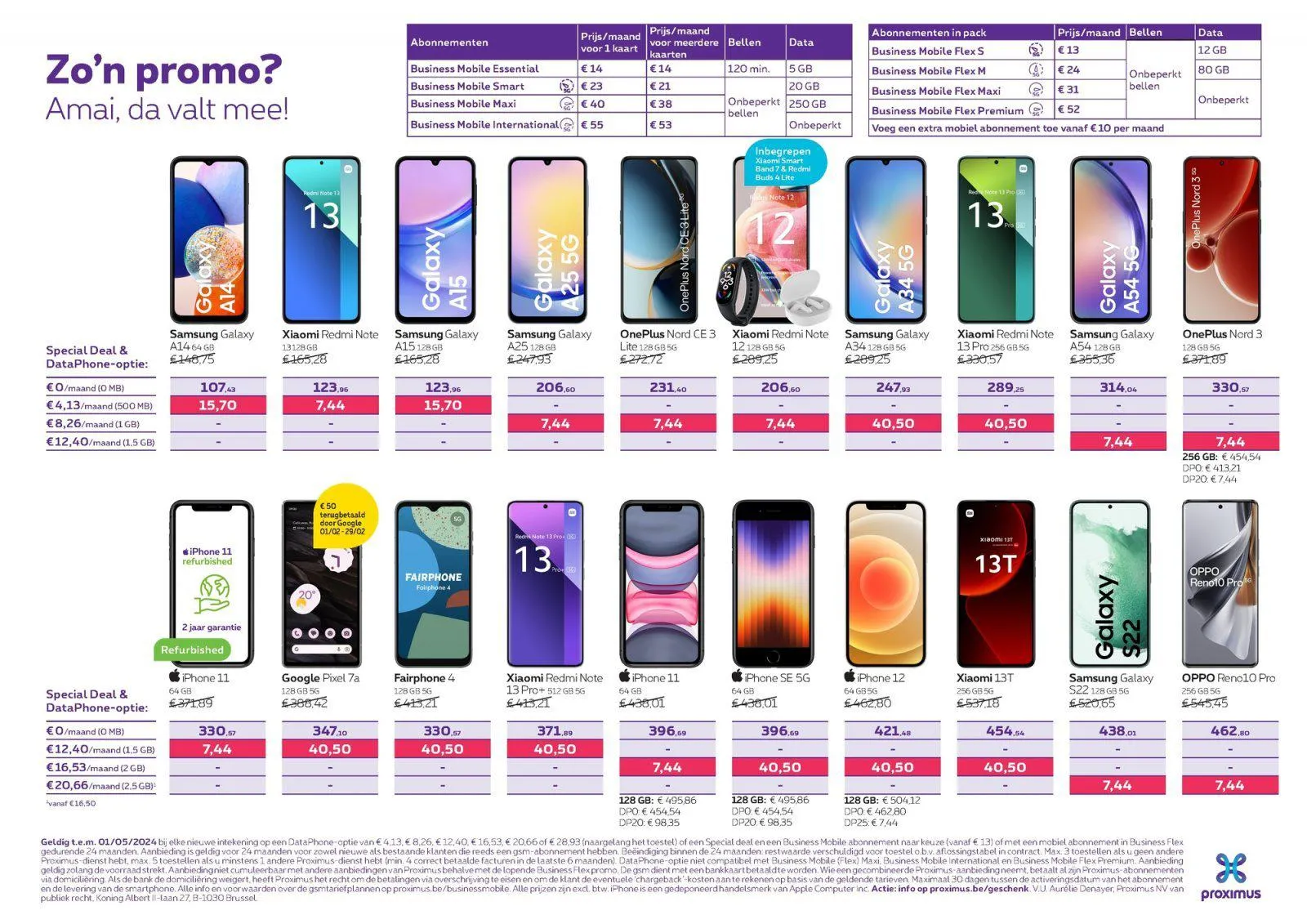 Proximus folder tot 01.05.2024 van 1 februari tot 1 mei 2024 - folder pagina