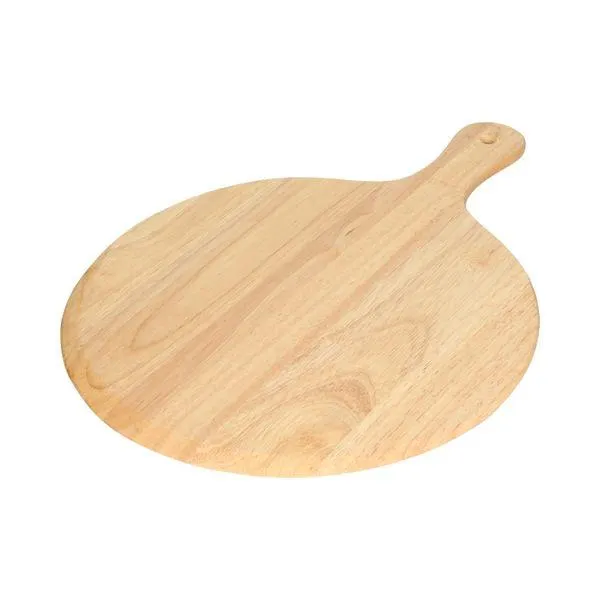 Snij-/pizzaplank, rubberhout, Ø 33 cm