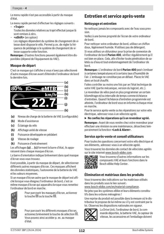 Electric Bike Manual van 12 februari tot 12 augustus 2025 - folder pagina 112