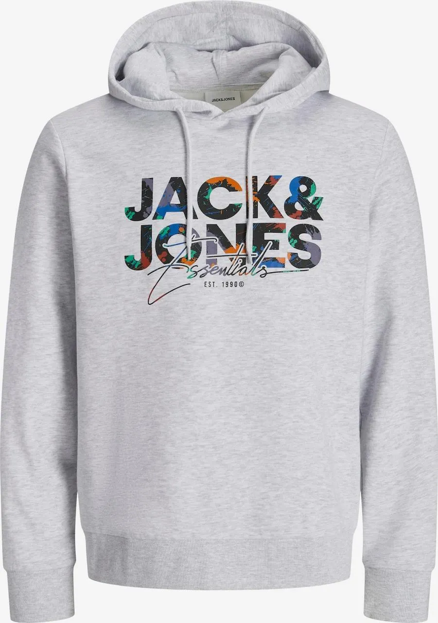 JACK & JONES Sweatshirt 'JJGeplas' in Wit Gemêleerd
