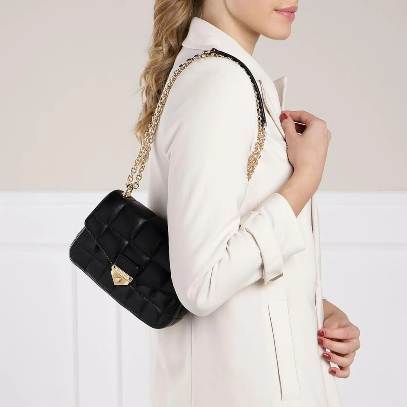 Soho Zwarte Leren Schoudertas 30H0G1SL1T-001