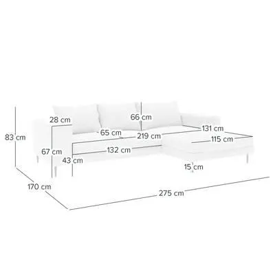 Hoekbank STREAKY BAY met chaise longue S