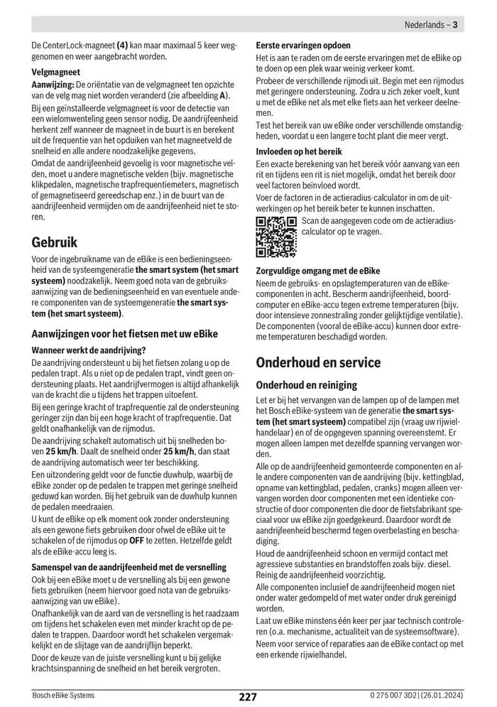 Electric Bike Manual van 12 februari tot 12 augustus 2025 - folder pagina 227